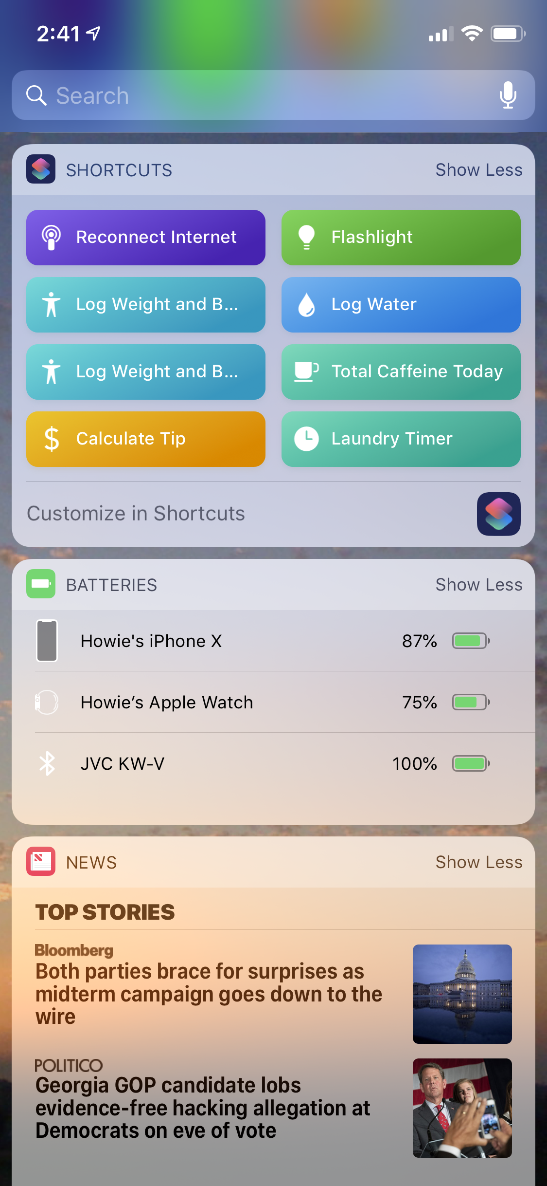 shortcuts - widget